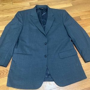 Jos A Bank Mens Gray Wool Suit Jacket Sport Coat 43R . 100% Wool.